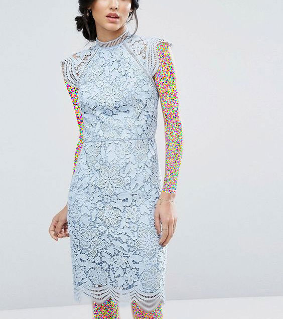 مدل لباس مجلسی آبی کمرنگ گیپور