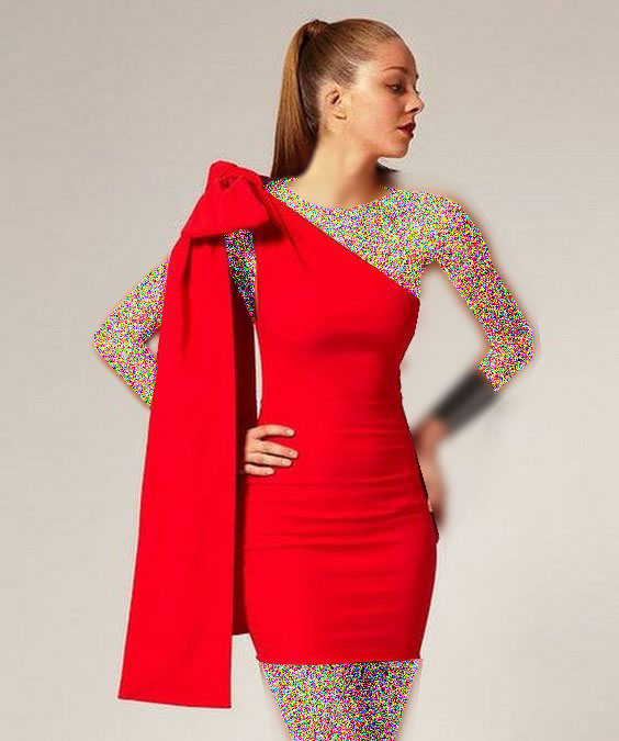 لباس مجلسی پاپیون دار کوتاه قرمز