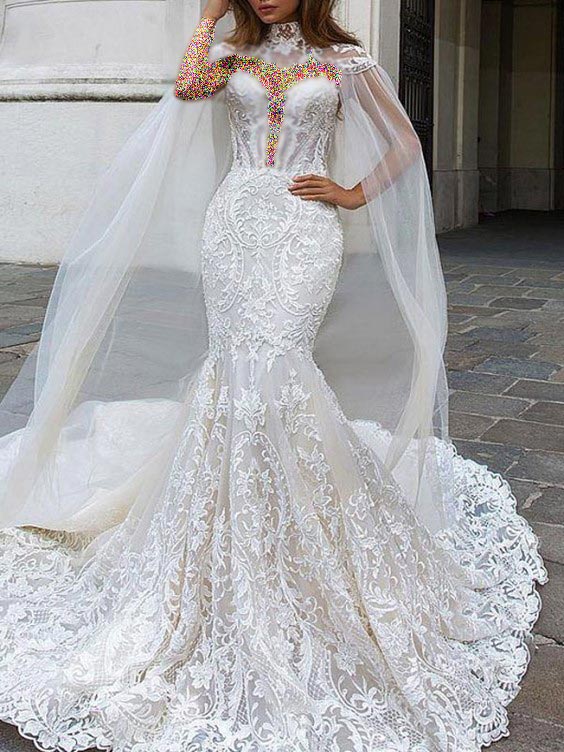 لباس عروس ایتالیایی مدل دامن ماهی