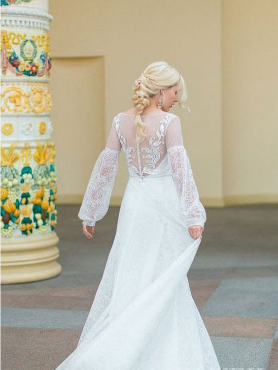لباس عروس ایتالیایی با پارچه دانتل