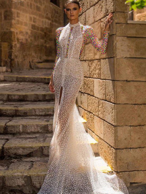 لباس عروس ایتالیایی با پارچه دانتل