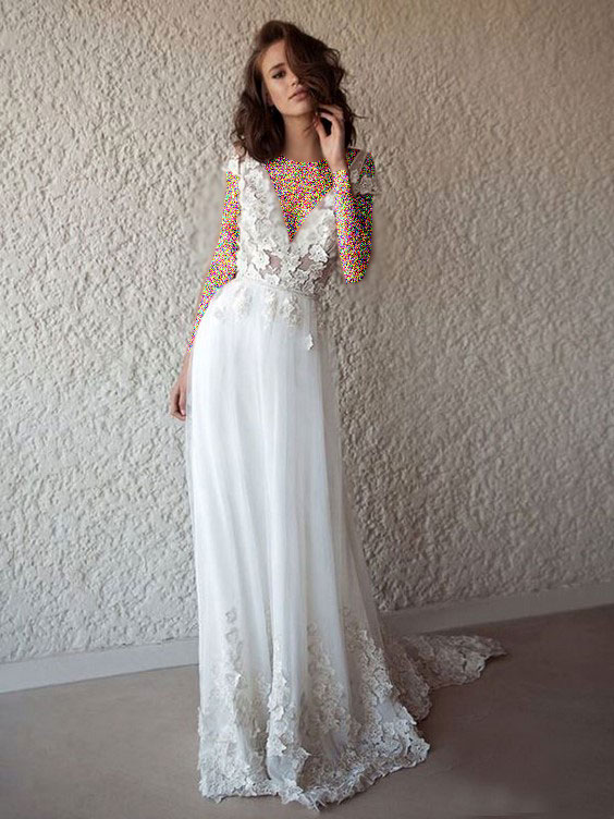 لباس عروس آستین حلقه‌ای استرالیایی