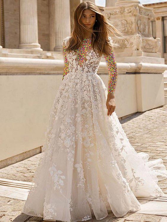 لباس عروس آستین حلقه‌ای ترند 2019