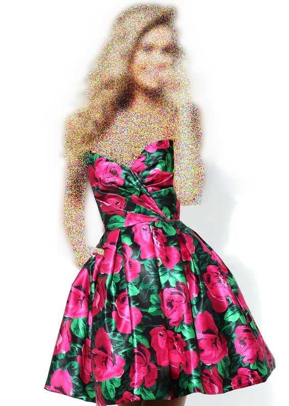 مدل لباس ساتن گلدار دخترانه 