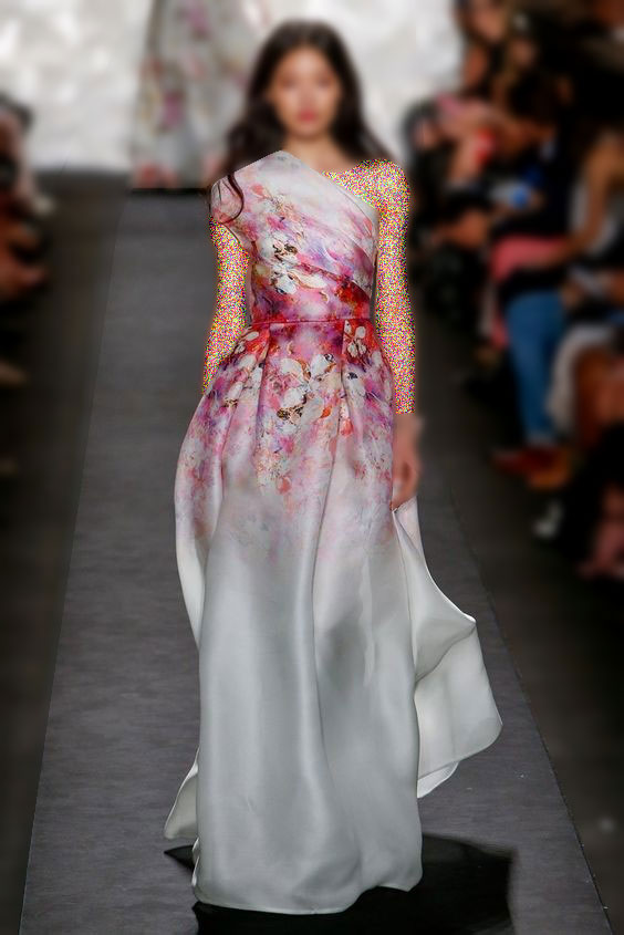 مدل لباس ساتن بلند گلدار مدل رومی