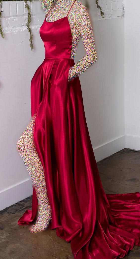 مدل لباس مجلسی ساتن سرخابی بلند