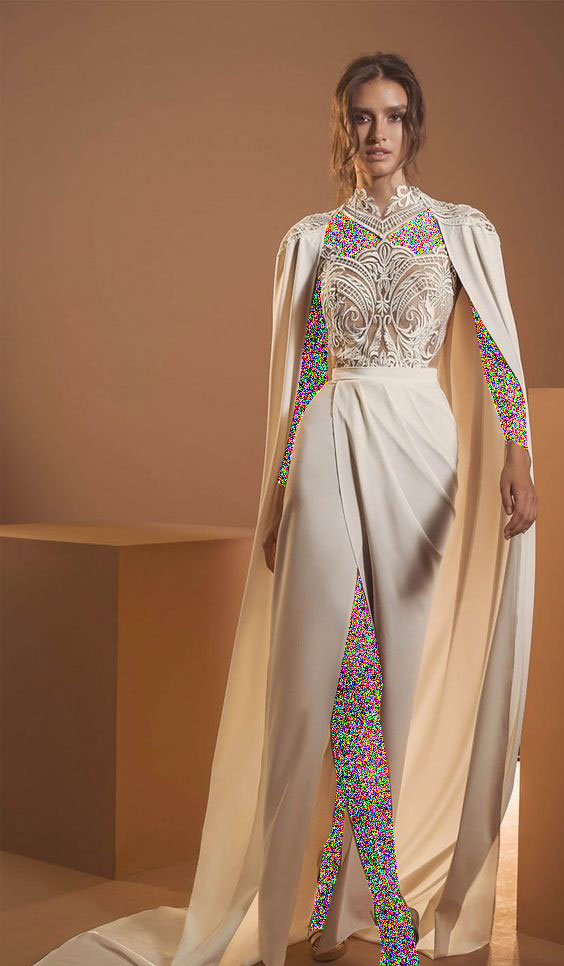 مدل لباس شب گیپور سفید