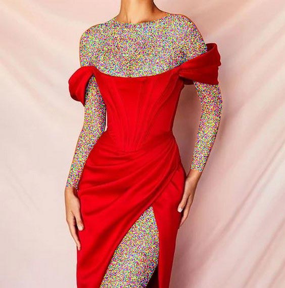 مدل لباس شب قرمز دکلته