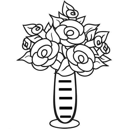 نقاشی گلدان ساده با مداد