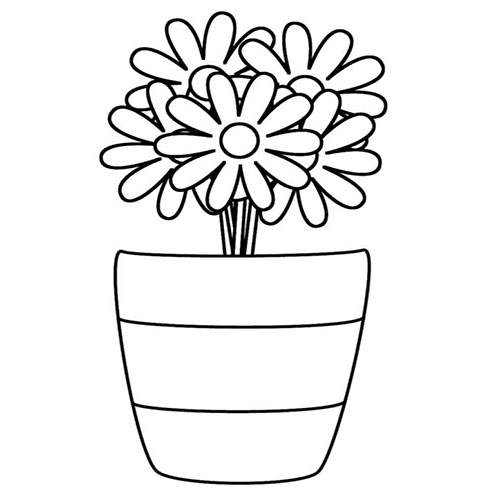 طرح های ساده گلدان برای نقاشی