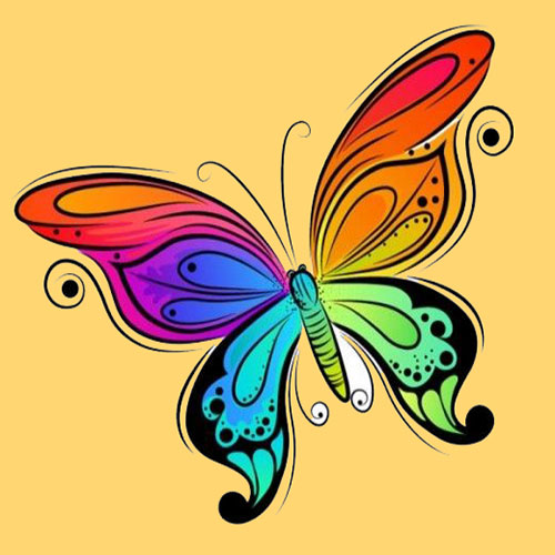 نقاشی های ساده و رنگی پروانه 