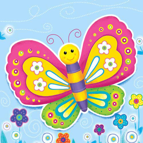 نقاشی پروانه کودکانه زیبا