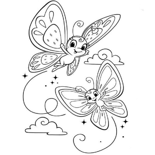 نقاشیهای پروانه ساده برای کودکان