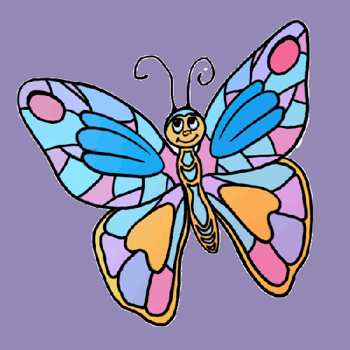 طرحهای رنگی از نقاشی پروانه 