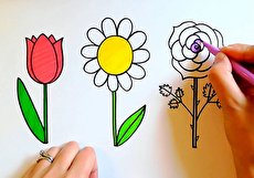 نقاشی ساده گل ؛ ۲۵ نقاشی با اشکال آموزشی سرگرم کننده