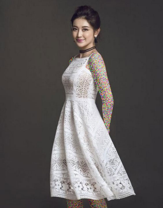مدل لباس مجلسی گیپور سفید