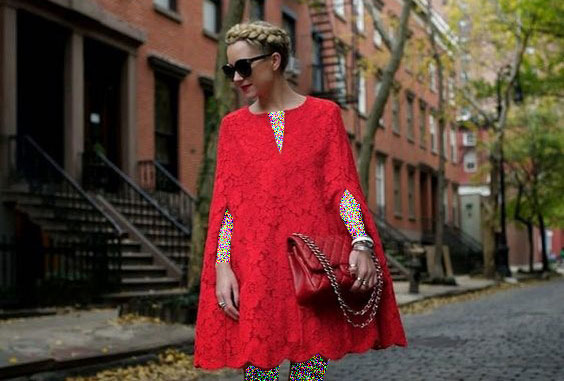 مدل لباس گیپور مجلسی زنانه با رنگ قرمز 