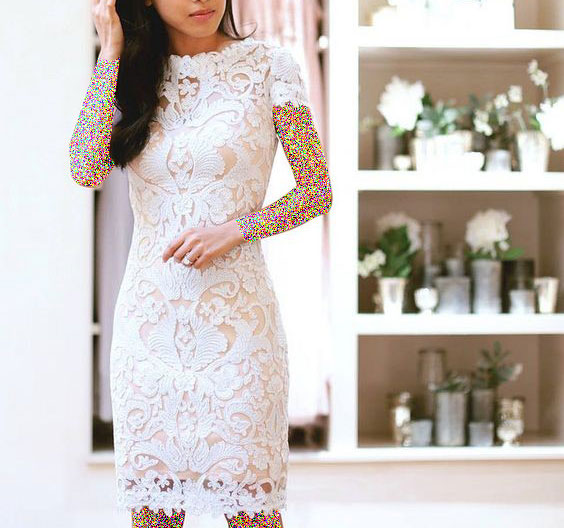 مدل لباس مجلسی گیپور سفید 