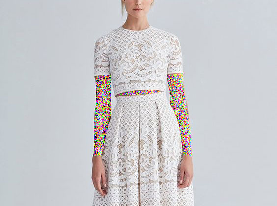 مدل لباس مجلسی گیپور سفید دو تکه
