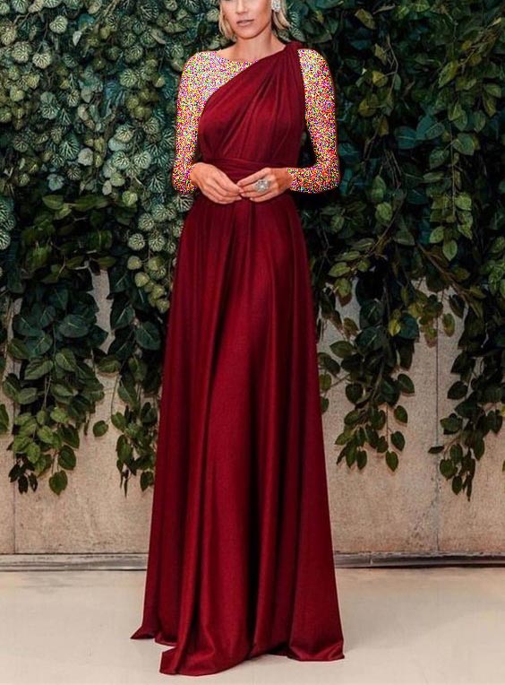 مدل لباس رومی بلند قرمز