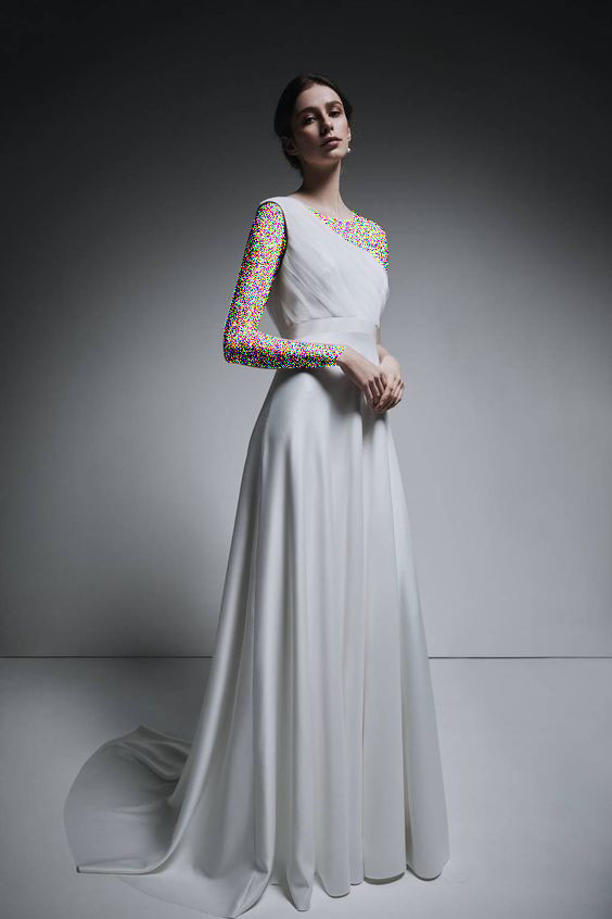 مدل لباس رومی بلند سفید