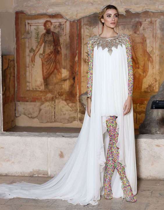مدل لباس رومی بلند سفید