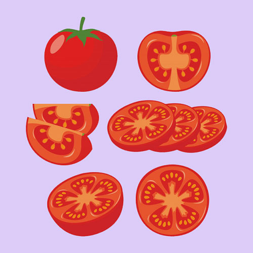 نقاشیهای گوجه فرنگی ساده 