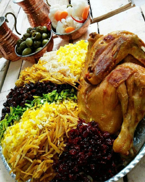 طرز تهیه مرصع پلو مجلسی  با مرغ