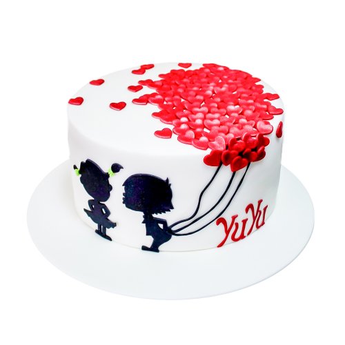 کیک تولد دونفره عاشقانه با تم بوسه