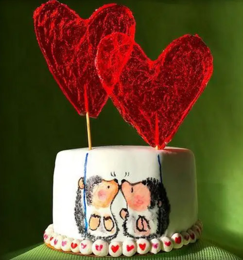 مدل کیک تولد دونفره عاشقانه برای ولنتاین