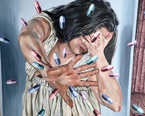 نقاشی در مورد اعتیاد و آسیب‌های اجتماعی