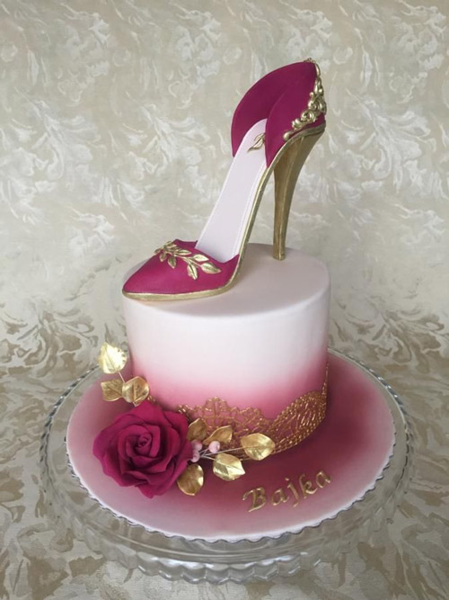 مدل کیک تولد دخترانه با کفش مجلسی