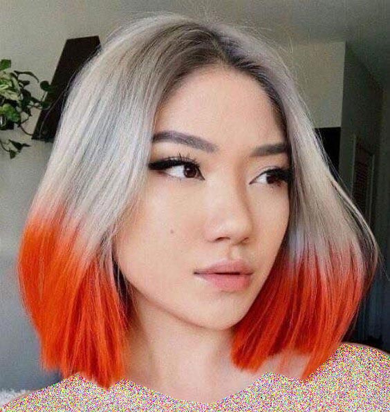 مدل مو سایه روشن نارنجی