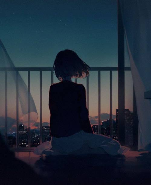 عکس دختر تنها و غمگین در شب