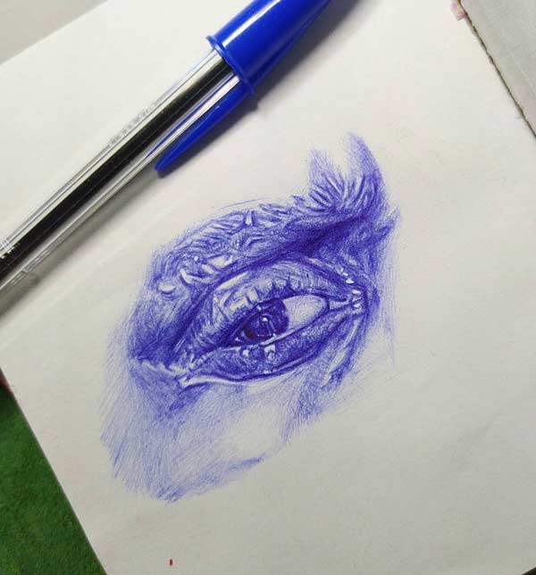 نقاشی با خودکار چشم