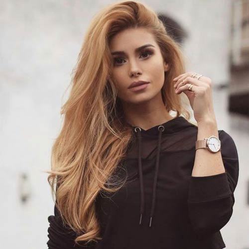 عکس دختر مو طلایی و چشم آبی