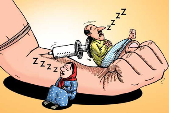 کاریکاتور اعتیاد؛ غفلت خانواده ها