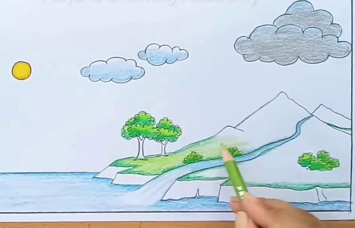 نقاشی چرخه آب در طبیعت برای کودکان