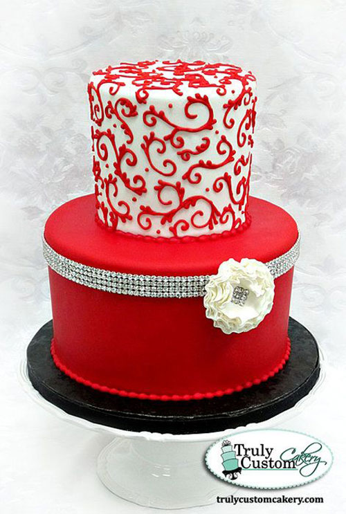 کیک تولد دخترانه قرمز