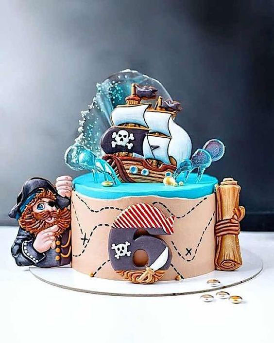 عکس کیک تولد پسرانه دزد دریایی