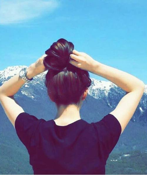 عکس دختر از پشت سر با کلاه برای پروفایل