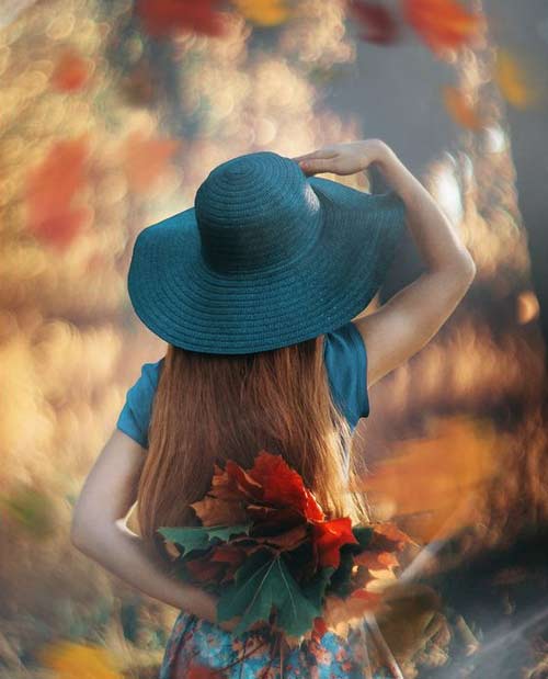 عکس دختر از پشت سر با کلاه برای پروفایل