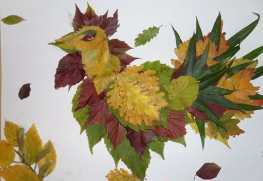 کاردستی با برگ درخت پاییز به شکل خروس